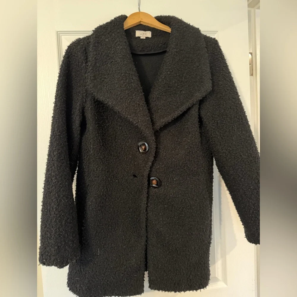 LOFT Black Teddy Jacket - Picture 1 of 2
